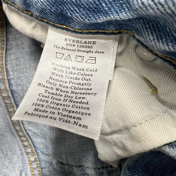 EVERLANE The Relaxed Straight Fit Jeans Blue 25 - Picture 8 of 8